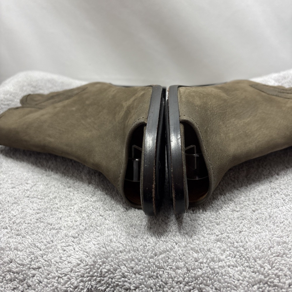 Frye Gray Leather Peep Toe Booties Danika 3478035 Heeled Ankle Boots Size 6.5 M - Picture 7 of 16